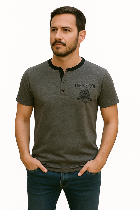 Playera Cuello Redondo Gris (12667)