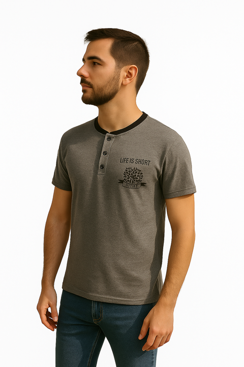 Playera Cuello Redondo Gris (12667)