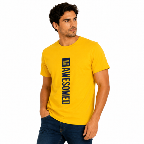 Playera Amarilla Cuello redondo 12683