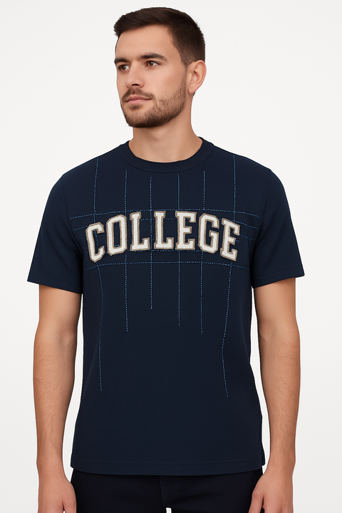 Playera Cuello Redondo Marino (12741)