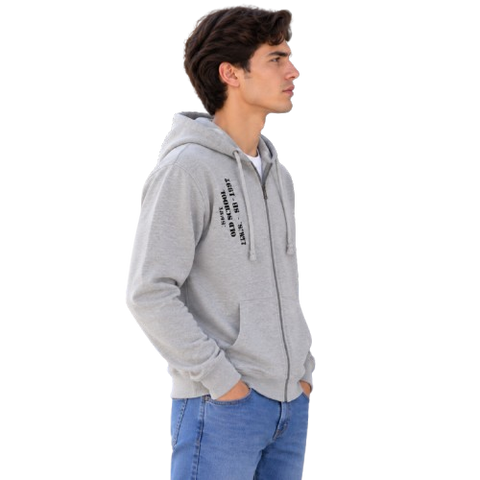 Sudadera con Capucha y Cierre "Old School / SP-1997" - Gris Jaspe (31055)