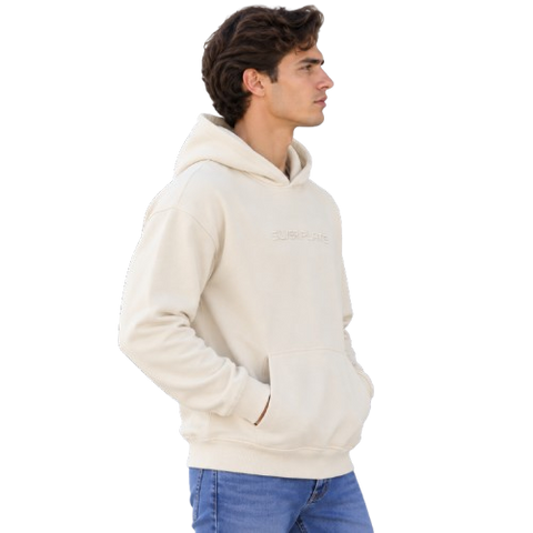 Sudadera Hoodie con Bordado Relieve "SILVER PLATE" - Off-White (31058)
