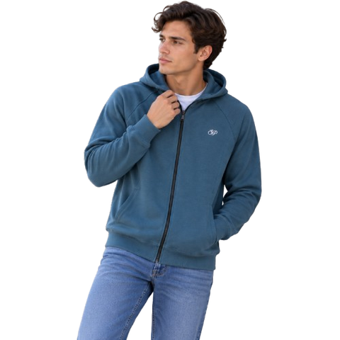 Sudadera con Capucha y Cierre Completo "S&P" - Azul Pizarra / Hueso (31068)