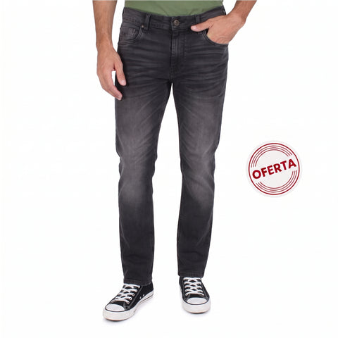 Jeans Silver Plate Marco 851797c Negro Deslavado Bigotes