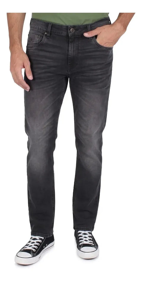Jeans Silver Plate Marco 851797c Negro Deslavado Bigotes