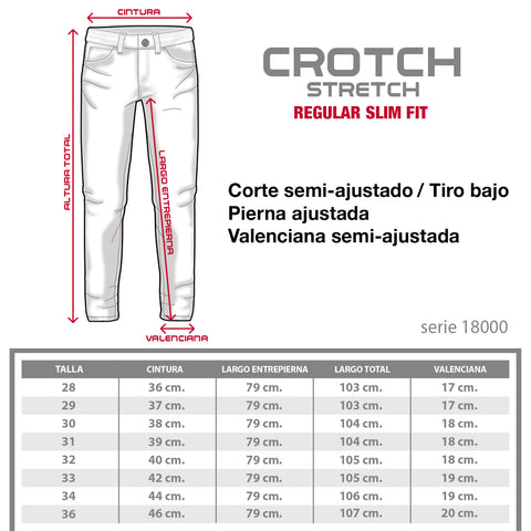 Pantalon Crotch 180973 Silver Plate Jeans Hombre Regularslim