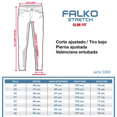 Pantalón Falko 50026 Silver Plate Jeans Hombre Slim